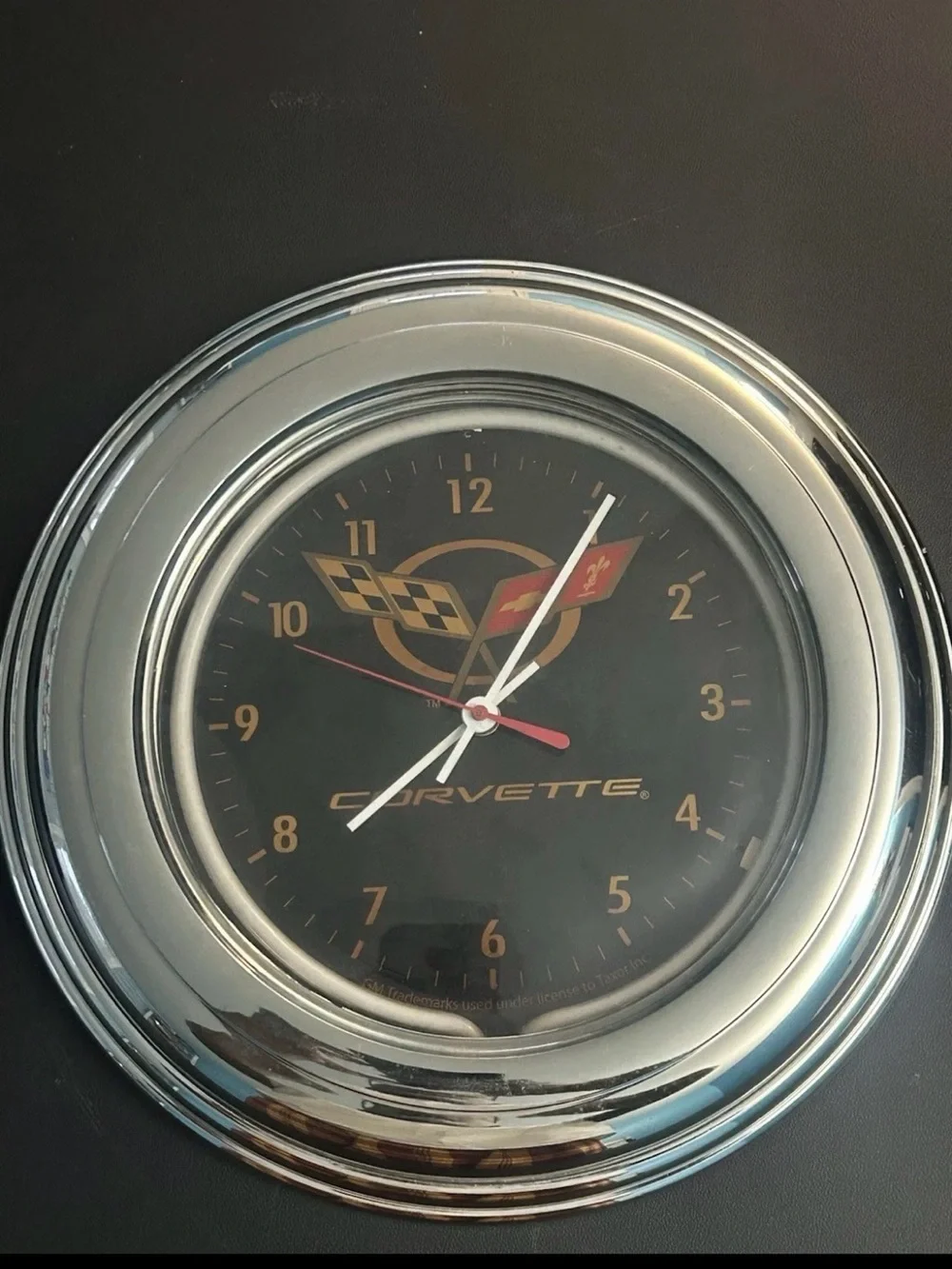 Chevrolet Corvette C6 Logo Blue Neon Hanging Wall Clock 15